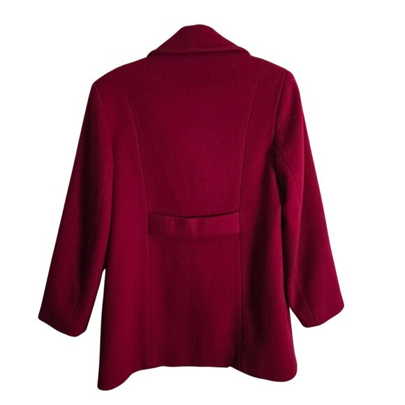 Talbots Vintage 100% Wool Red Peacoat Double Breasted Pockets Size 6p - Picture 3 of 7